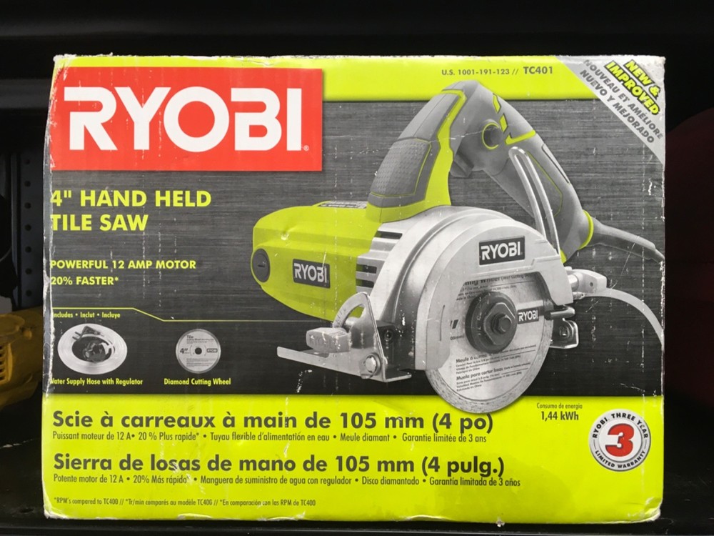 (NEW) RYOBI "4" HAND HELD TILE SAW.
