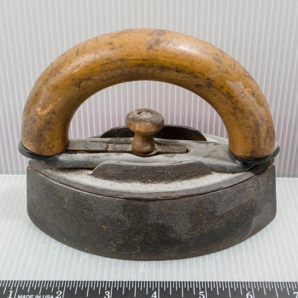 1860’s Iron & Wood 2 Part Laundry Iron
