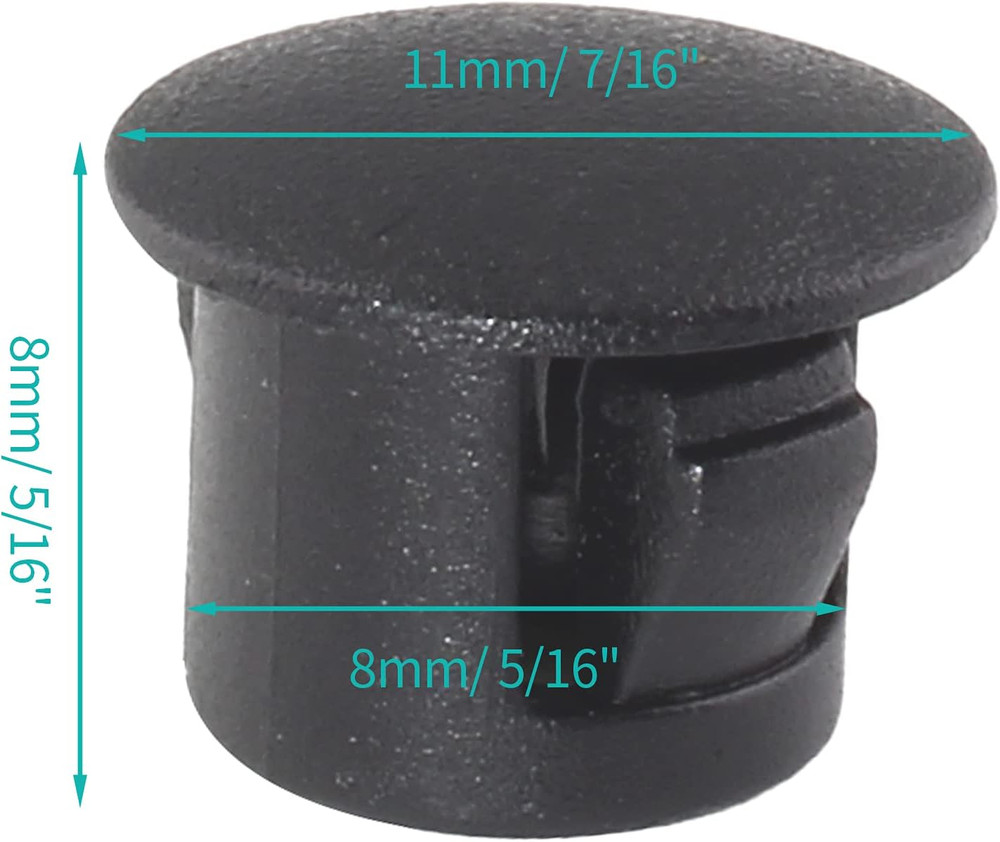 100 Pcs 5/16" Plastic Hole Plugs Black Flush Type Hole Plugs, Plastic Panel Plug