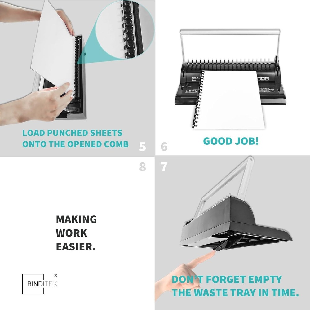 Professional 19-Hole Binding Machine with 30 Combs: Perfect for Home & Office
