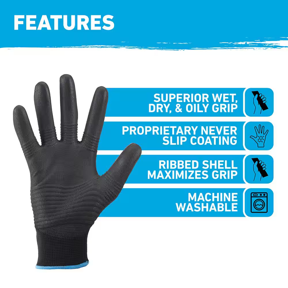 Large TRAX Extreme Grip Work Gloves (5-Pack)