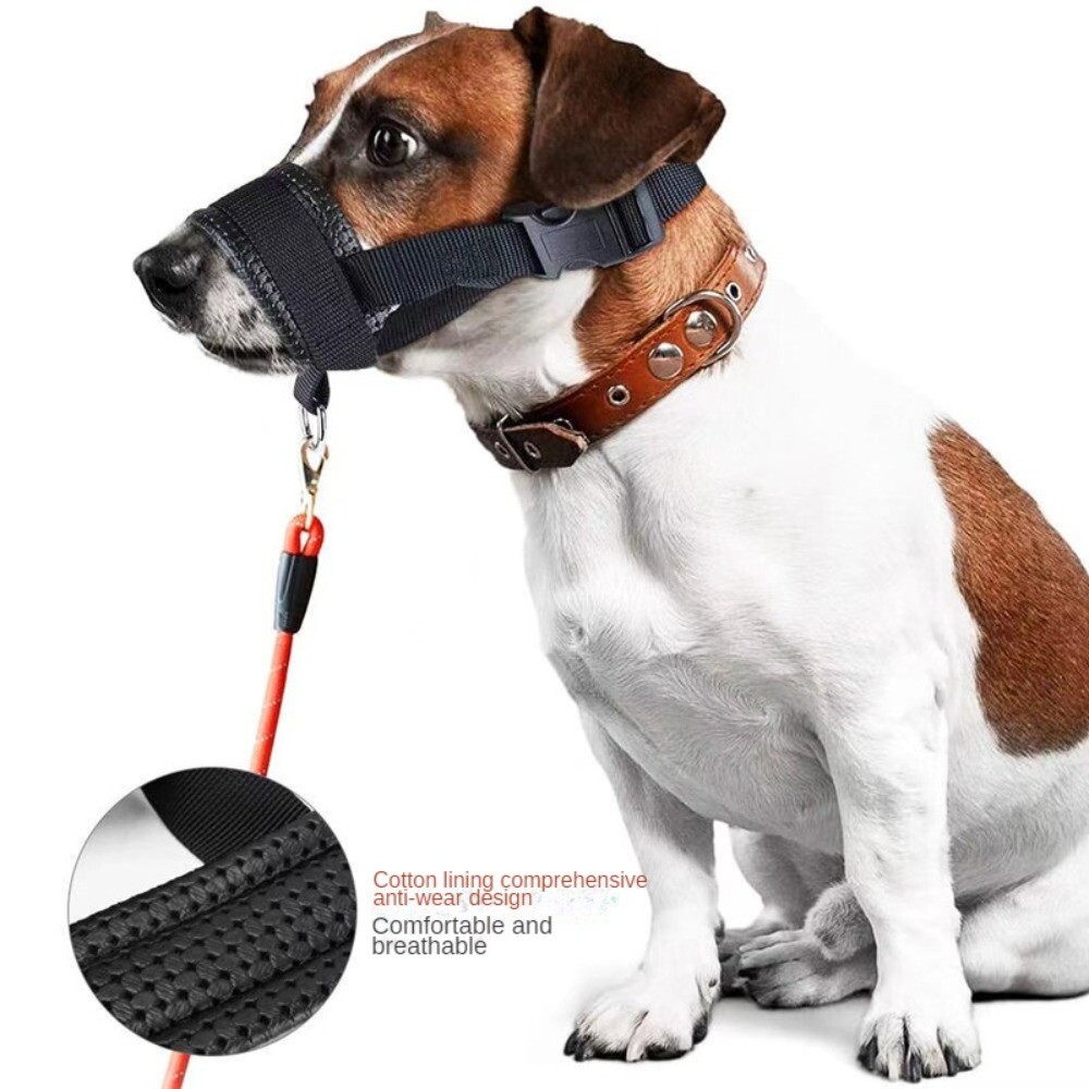 Adjustable Anti-biting Dog Muzzle Safe Collar Muzzle Pet Traction Halter Leash