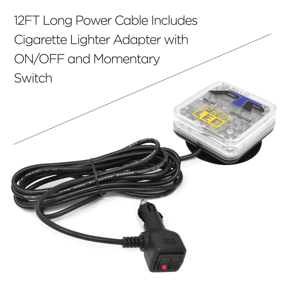 4" Square Magnet Mounted LED Warning Light With 10 Selectable Flash Patterns