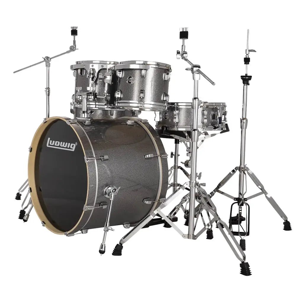 Ludwig Evolution 5pc Drum Set w/Hardware (22"BD) Platinum Sparkle