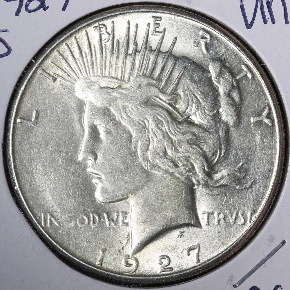 1927-S Peace Silver Dollar UNC *UNCIRCULATED* MS E377 AYCMA