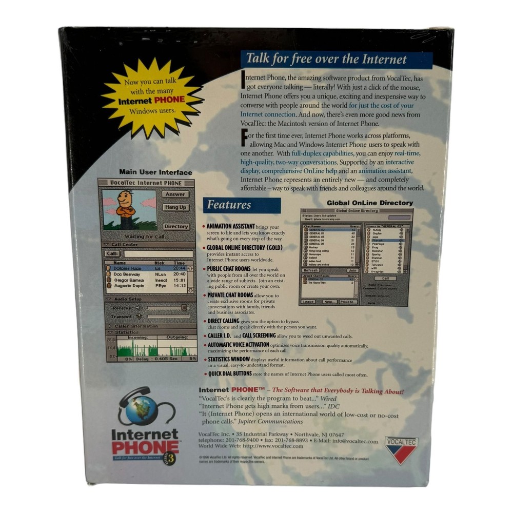 Internet Phone Release 3 For MacOS Free Talk Over Internet Bonus Software Sealed