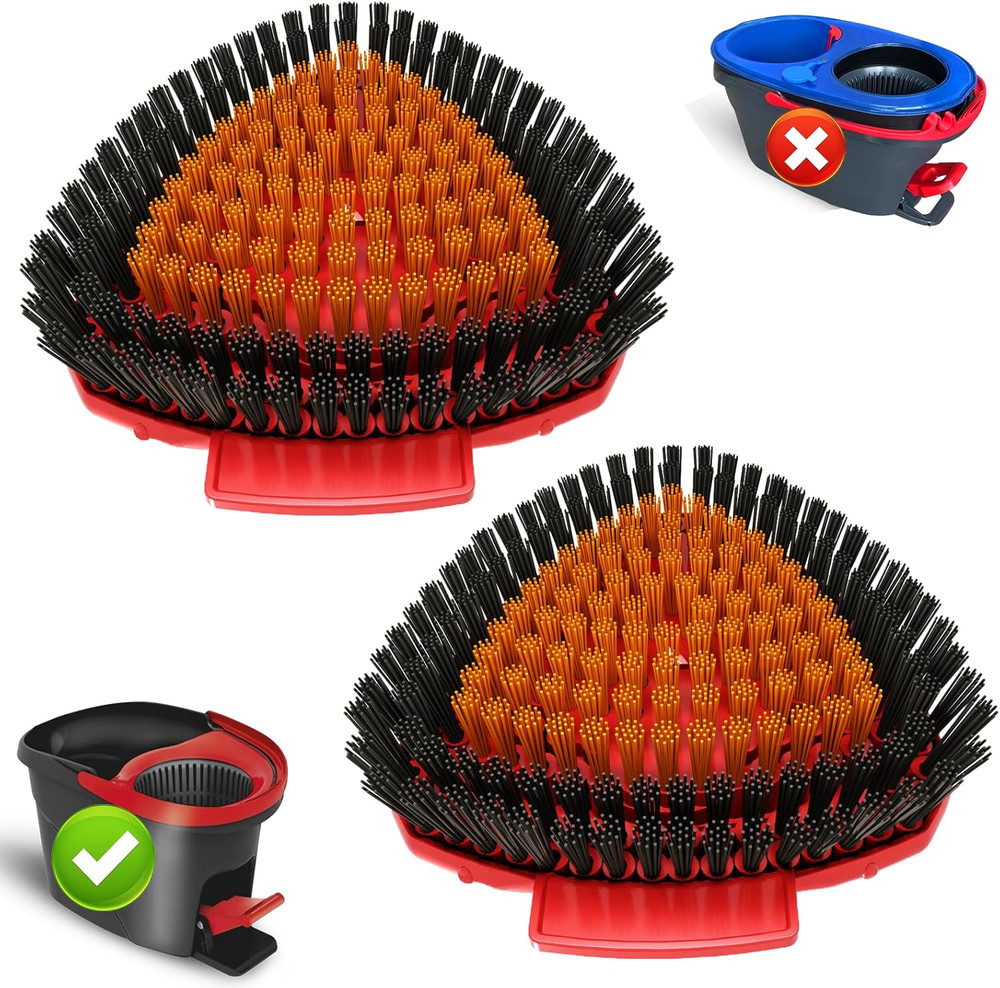 2 Pack Upgraded Spin Mop Replace Scrub Mop Brush Compatible with O Cedar Easywri