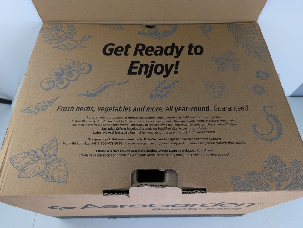 AeroGarden Bounty Basic Indoor Garden Open Box Complete 100911-BLK