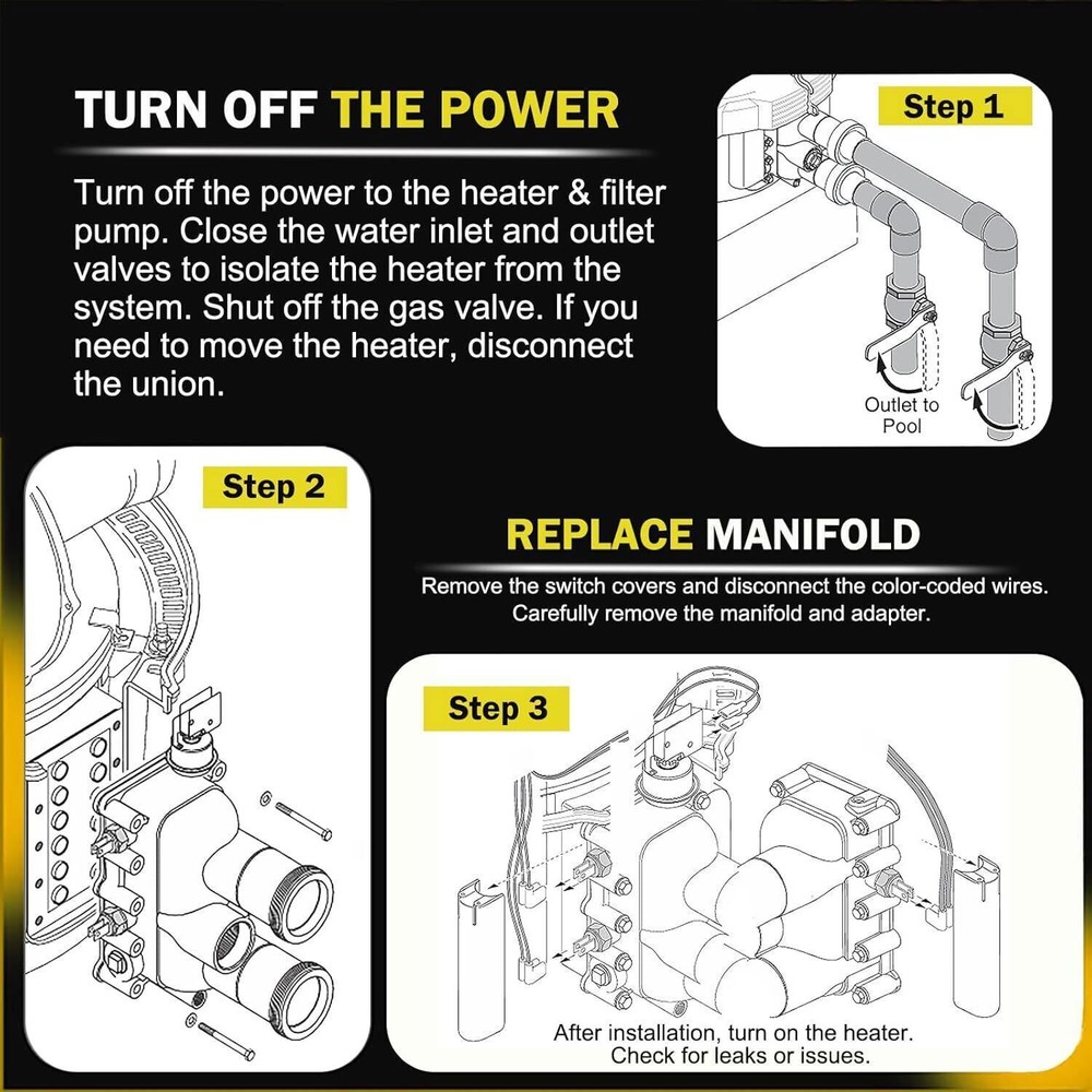 77707-0016 for Manifold Replacement Kit Pool & Spa Heater-Durable & Efficient
