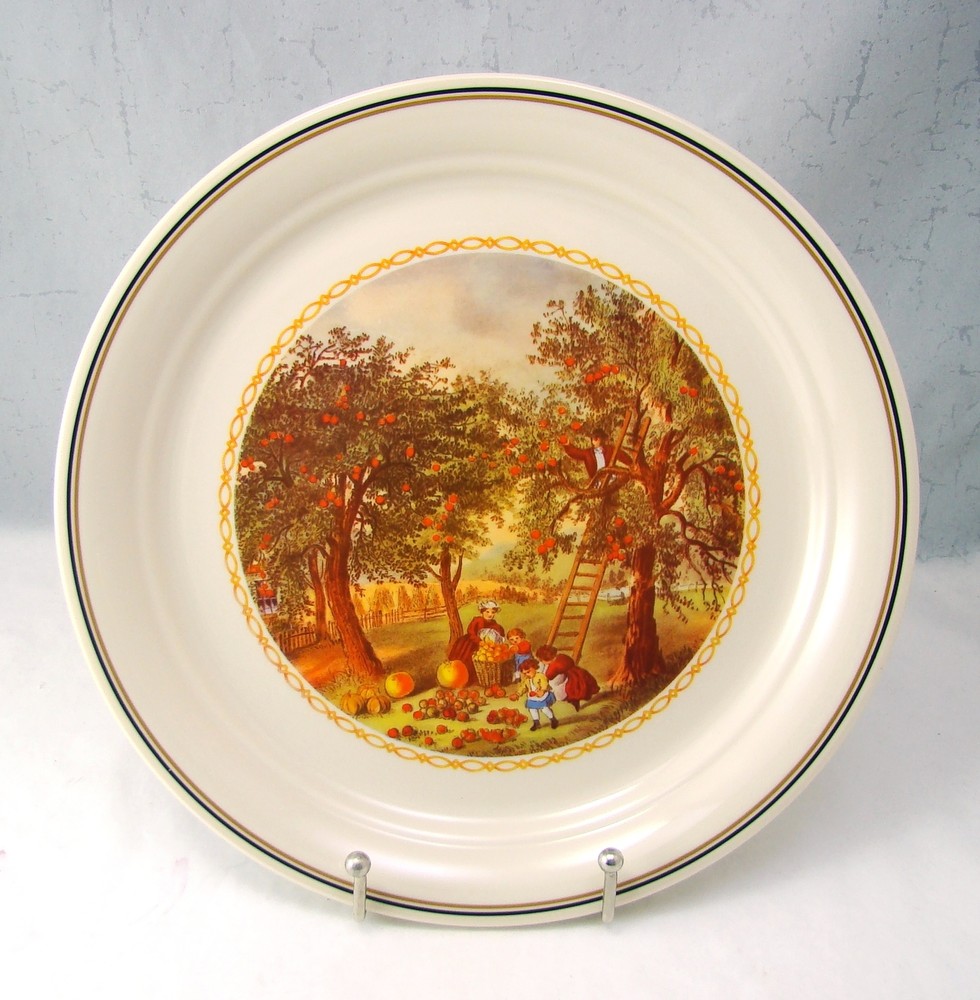 Corning Corner Stone CURRIER & IVES Dinner Plate "Apple Picking" EXCELLENT