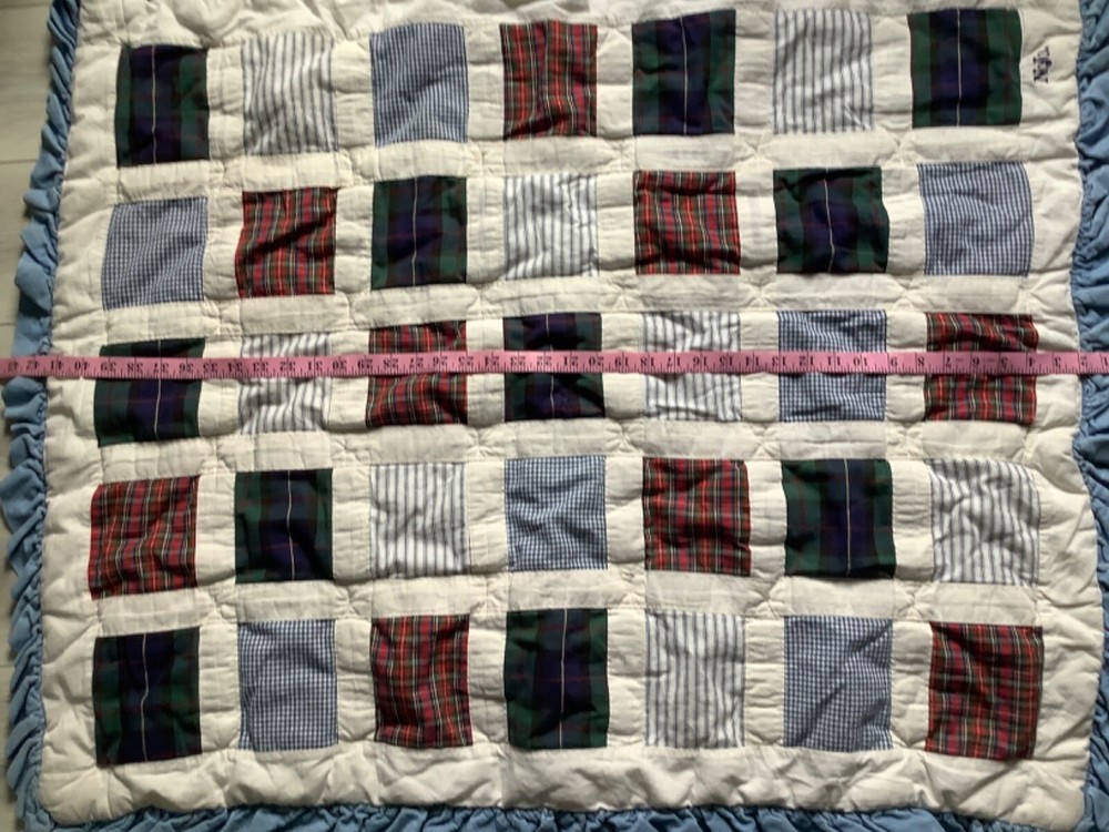 Nojo Crib Comforter Quilt Blue Stripes Ruffles