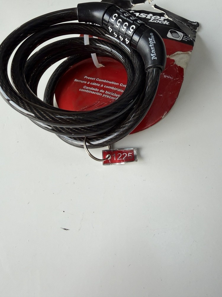 Master Lock 8143D Combination Cable Lock – 4ft Black – NEW