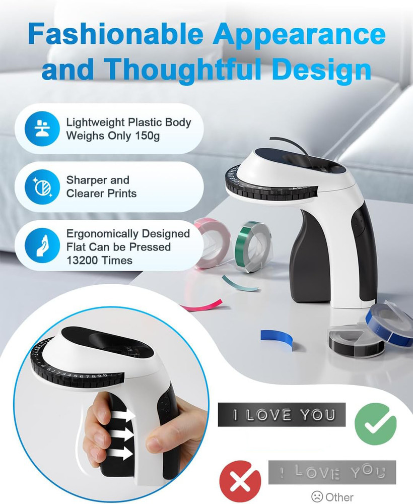 Phomemo Embossing Label Maker with 5 Label Tapes | Organizer Xpress, Pro Lab