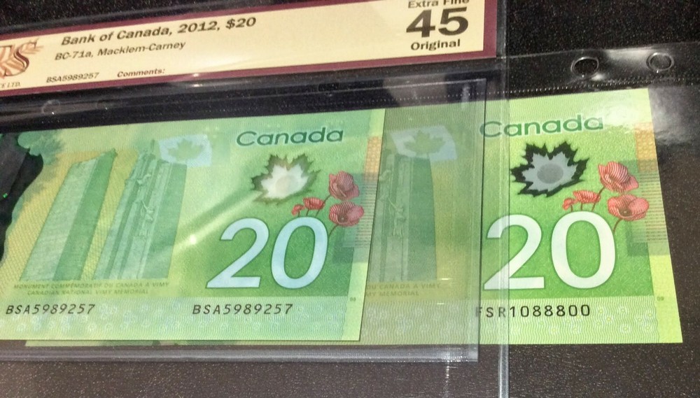 ERROR Unique Blue Green Tint Coloring on Back only 🍁 Canada 2012🍁 BCS CERT