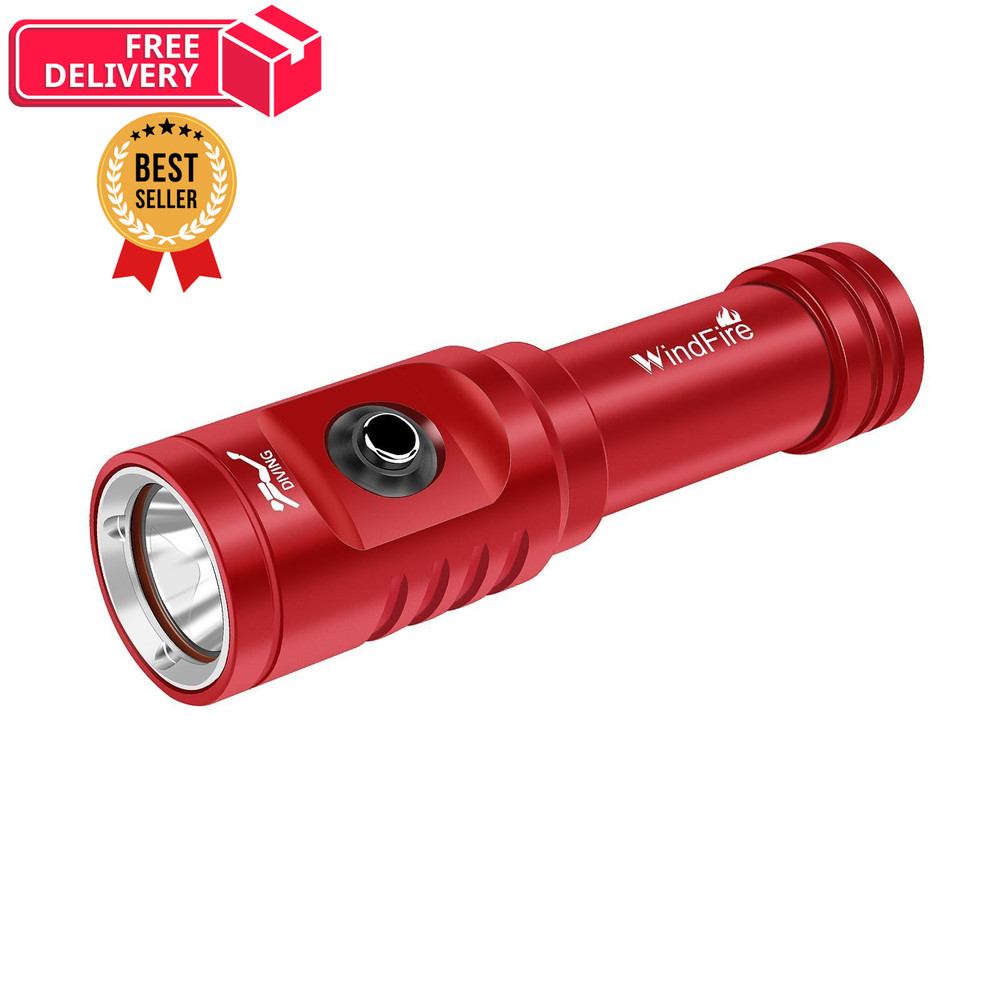 WINDFIRE TS08 Dive Light Super Bright, Scuba Flashlight Red-TS08