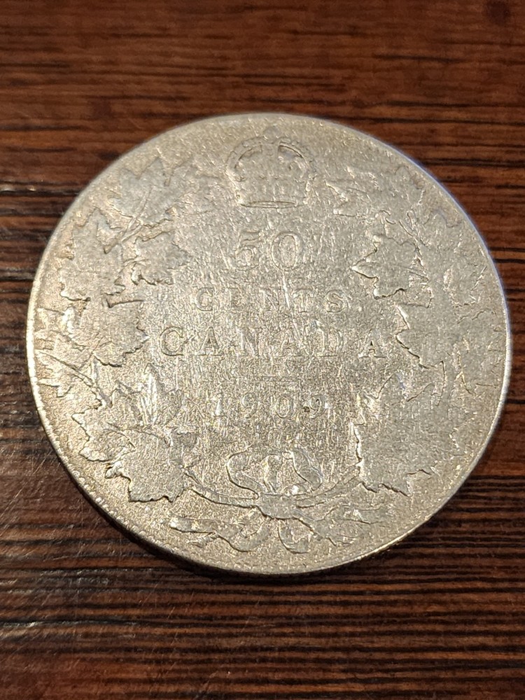 1909 Canada 50 Cents Silver Coin