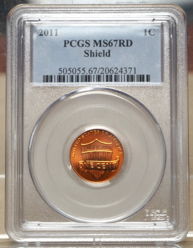 2011 LINCOLN SHIELD CENT PCGS MS67RD 624371