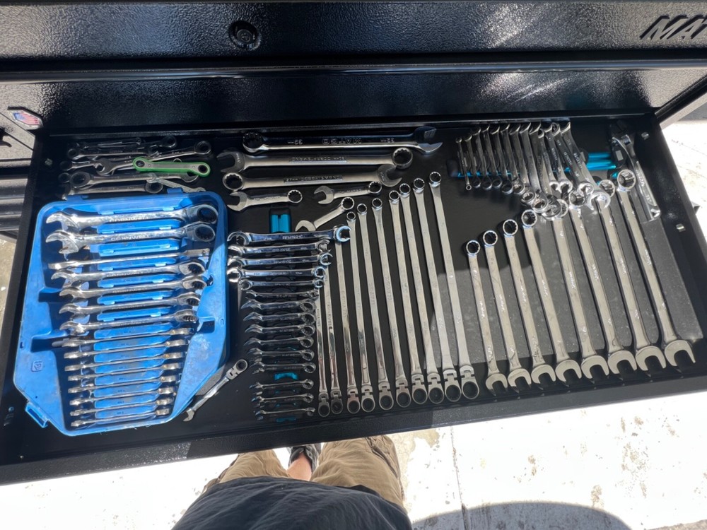 Matco 4S Triple Bank tool box with tools. Snap-On, Matco, Cornwell, Mac Tools.