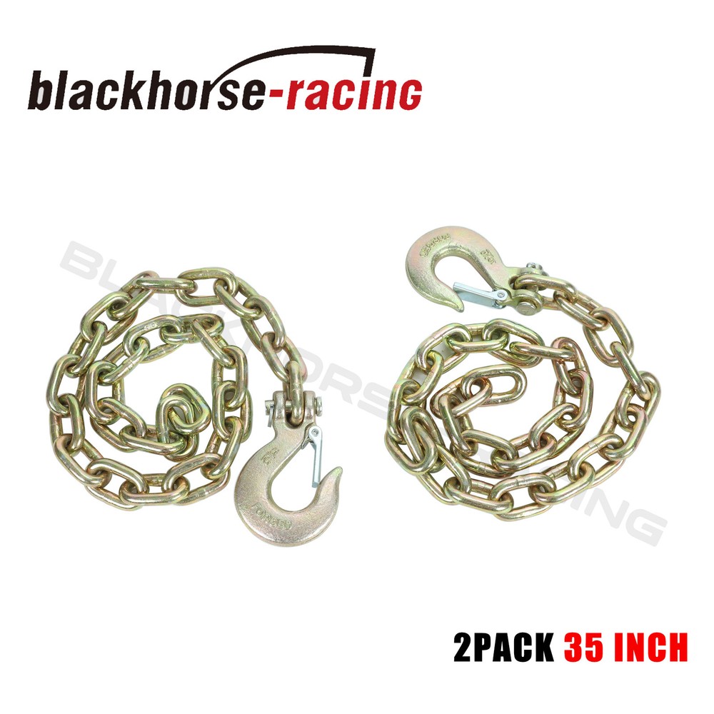 2pack 35-Inch G70 Trailer Safety Chain with 5/16" Clevis Snap Hook (2 Pack)