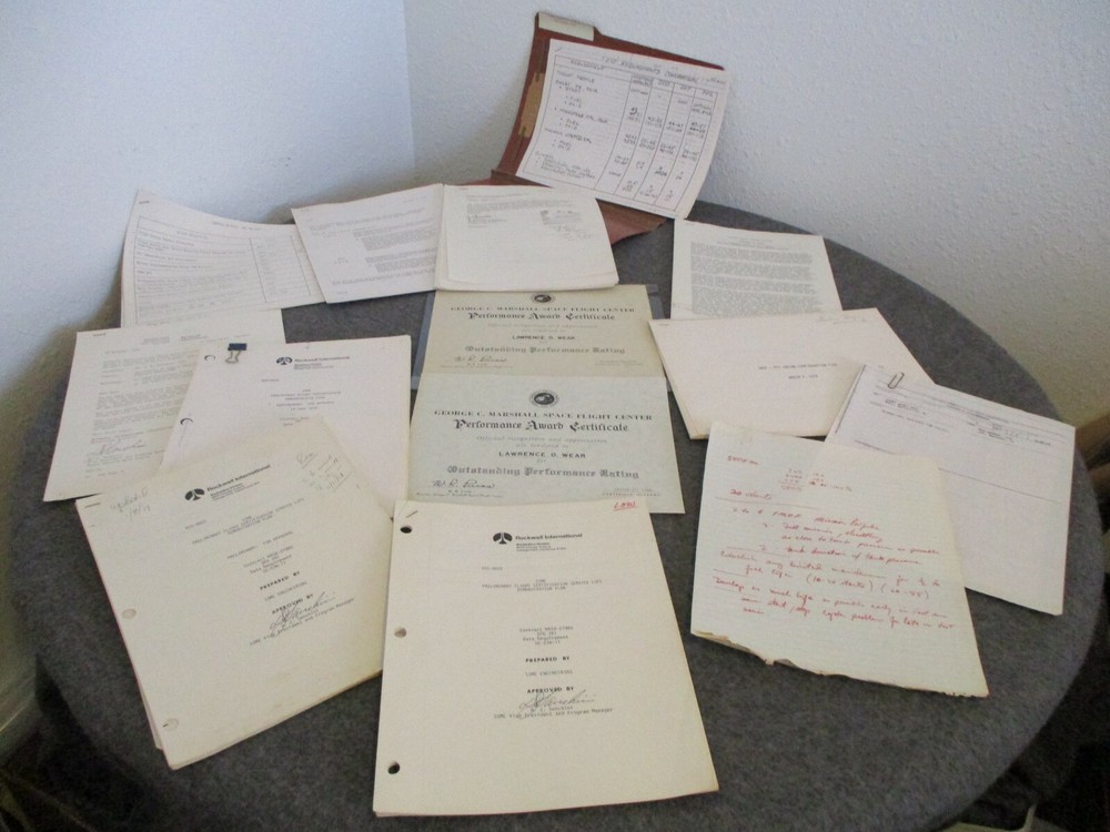 NASA MSFC SPACE SHUTTLE PRELIMINARY FLIGHT CERTIFICATION INFO+AWARD CERT 1978-80