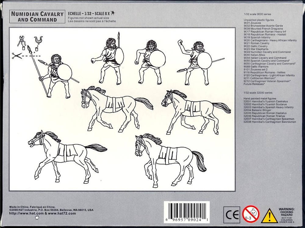 HaT Miniatures 1/32 NUMIDIAN CAVALRY AND COMMAND Figure Set