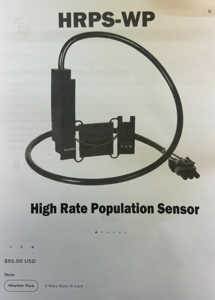 High Rate Population Sensor (Sensor-1 HRPS-WP 03998)