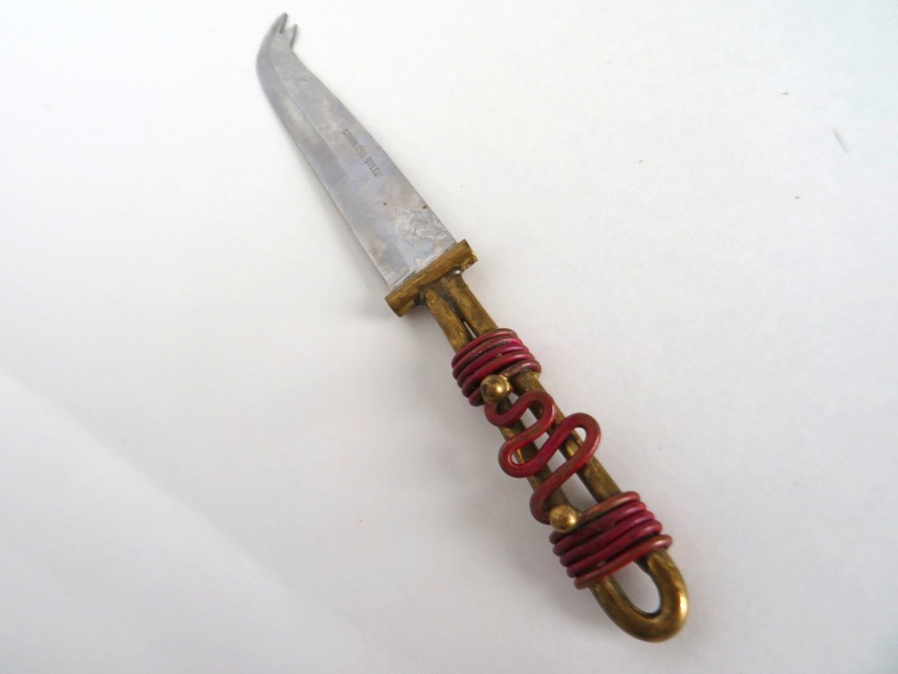 Creative Copper Handcrafted Copper & Brass Wrap Handle Stainless Cheese Knife