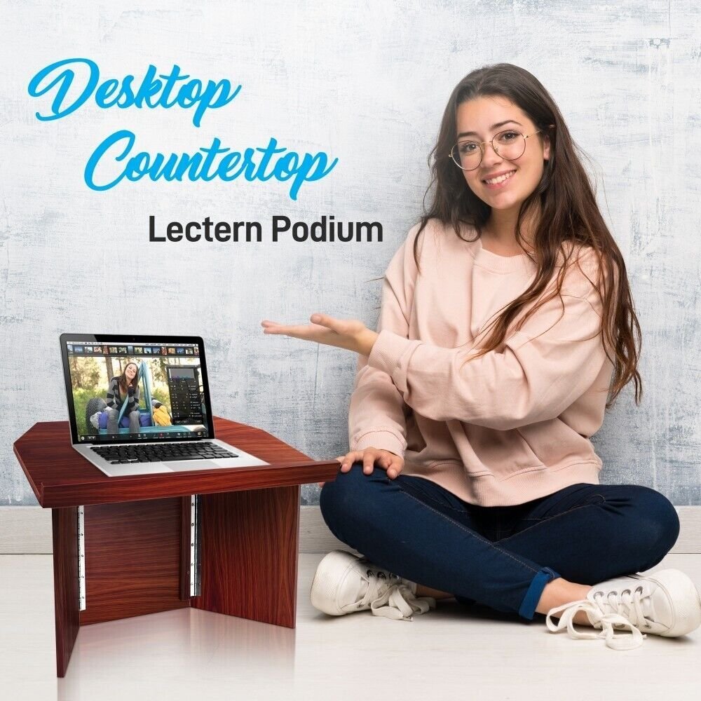 Pyle Portable Lectern Podium Presentation Stand Quick Folding Setup PLCTND41