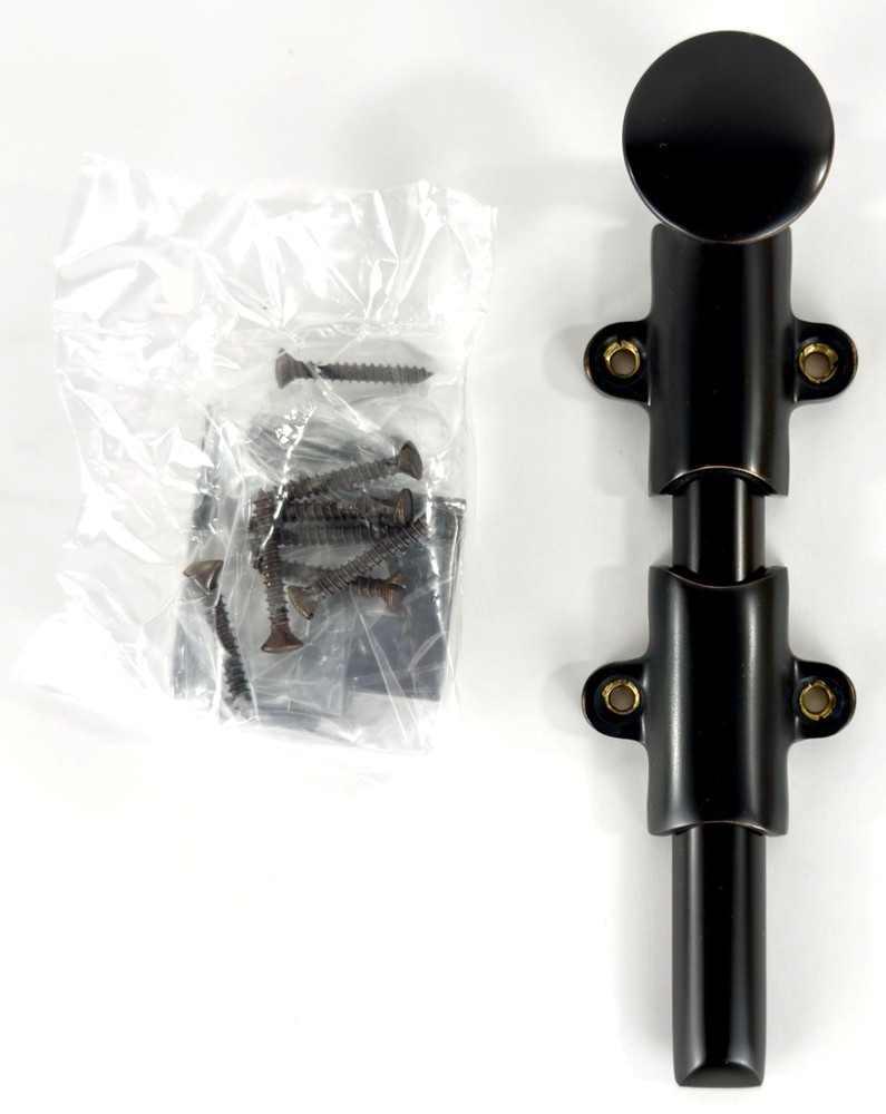 Emtek 8511 6" Solid Brass Surface Bolt Kit Complete Assembly Oil Rubbed Bronze