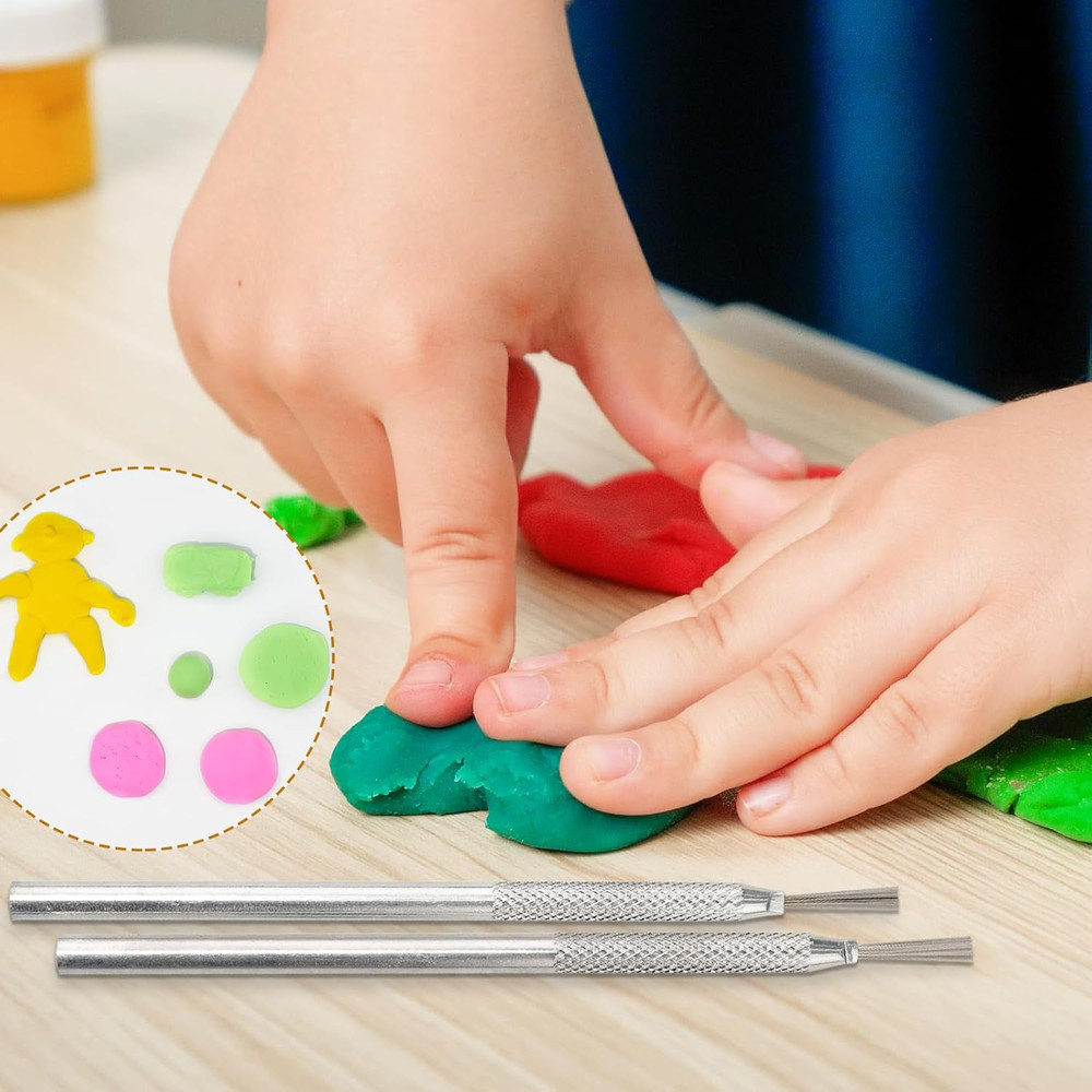 2Pack Clay Needle Tools, Wire Feather Texture Tool for Ceramic Polymer Pottery C