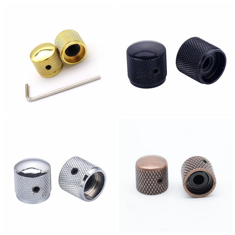 2/3/4 Pcs guitar knobs Metal Dome Tone Volume Speed Control Knobs With Wrench
