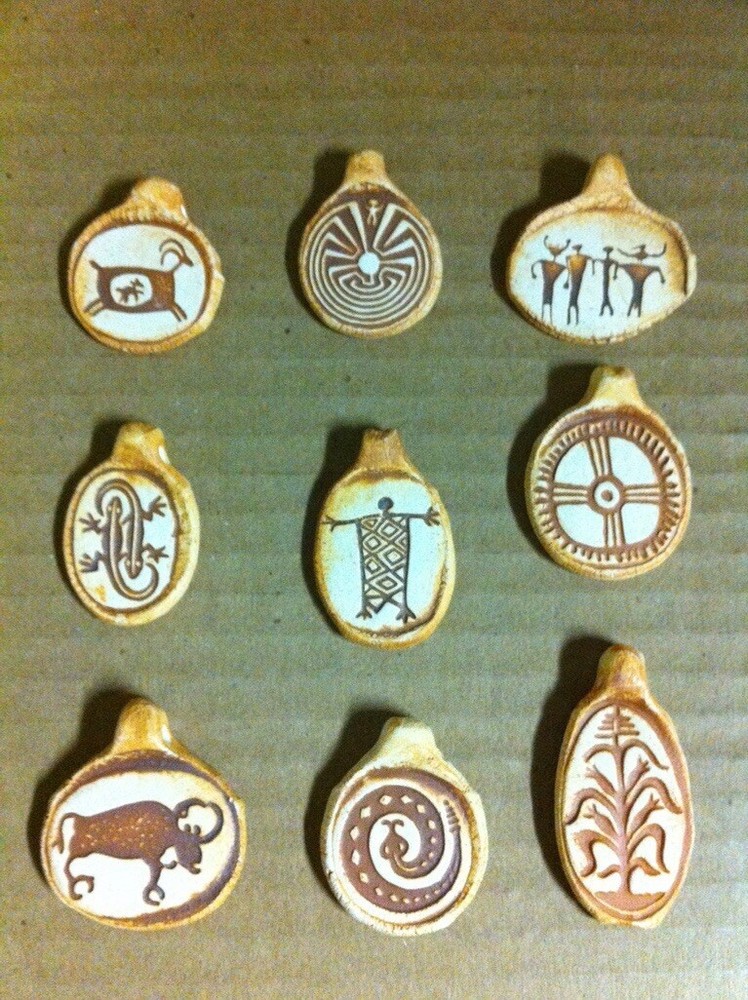 Handmade Clay Petroglyph Pendant - The Protector