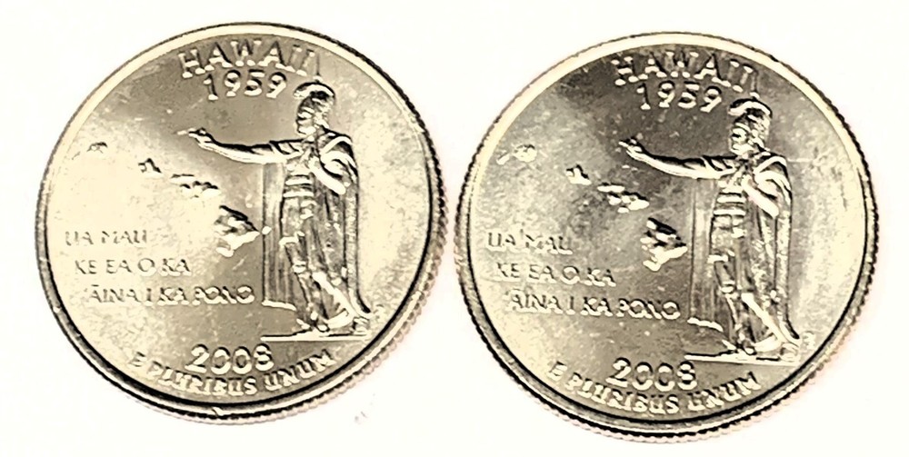 # C7174    HAWAII  STATEHOOD  QUARTERS, P & D  from  MINT ROLLS