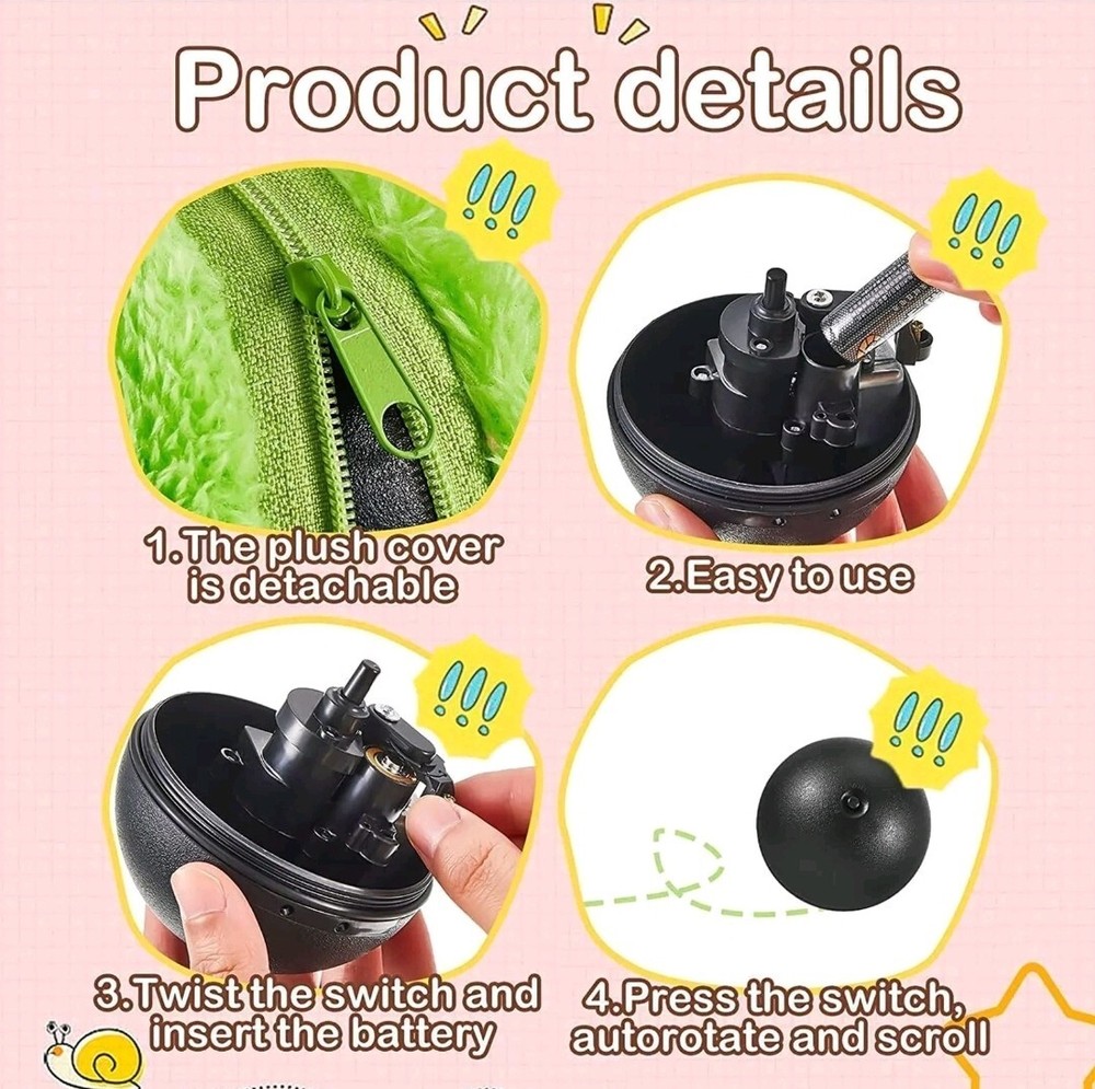 Roller Ball for Large Dog | Automatic Rolling Toy w Replaceable Covers | Durable