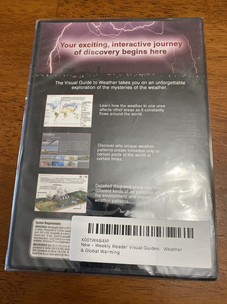Weather and Global Warming CD-ROM PC THE VISUAL GUIDES New.