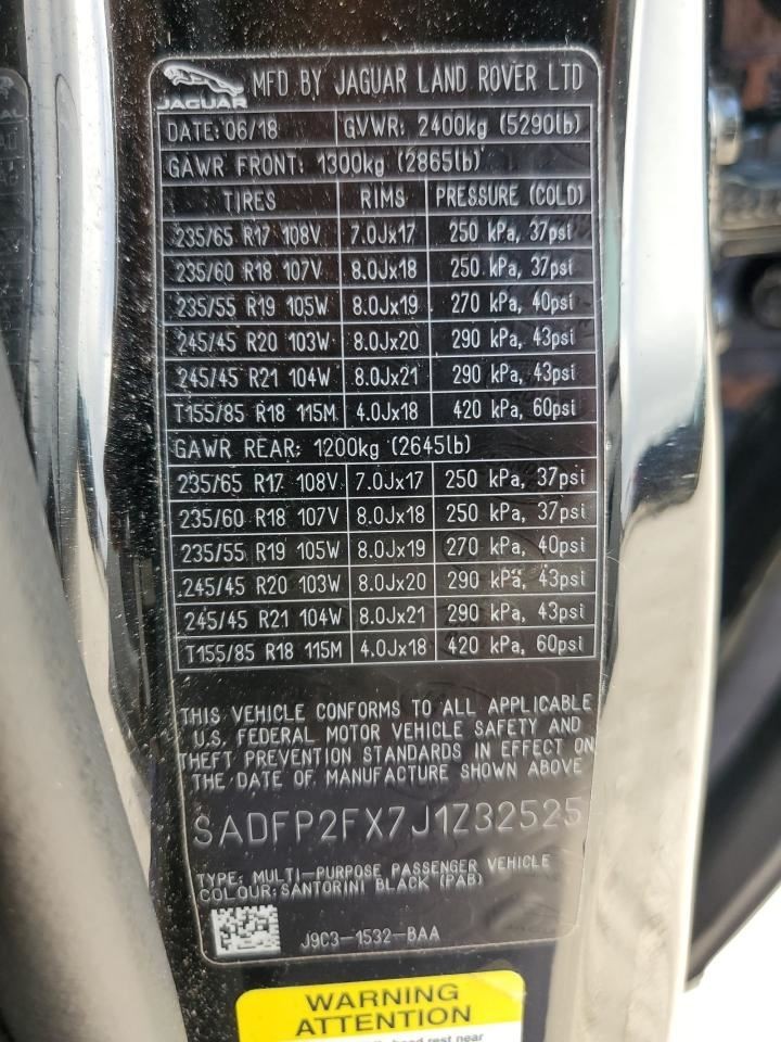 EXHAUST MUFFLER ONLY OEM 2018 JAGUAR E-PACE J9C10200