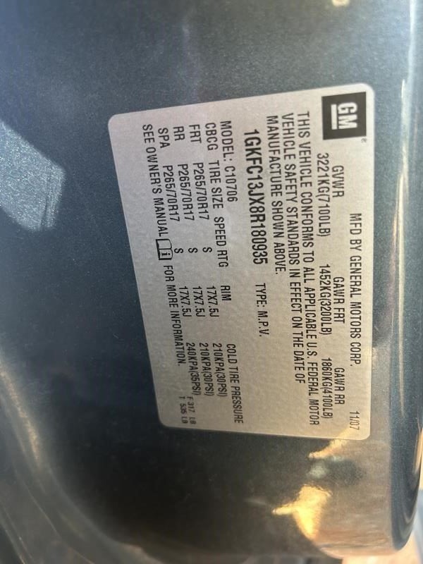 YUKON     2008 Fuse Box Cabin 104674357