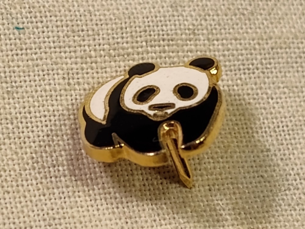 Vintage Panda Bear Enamel Lapel Pin