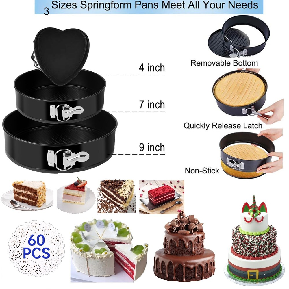 Cake Decorating Kits 567 PCS Baking Set with Springform Pans Set, Rotating Tu...