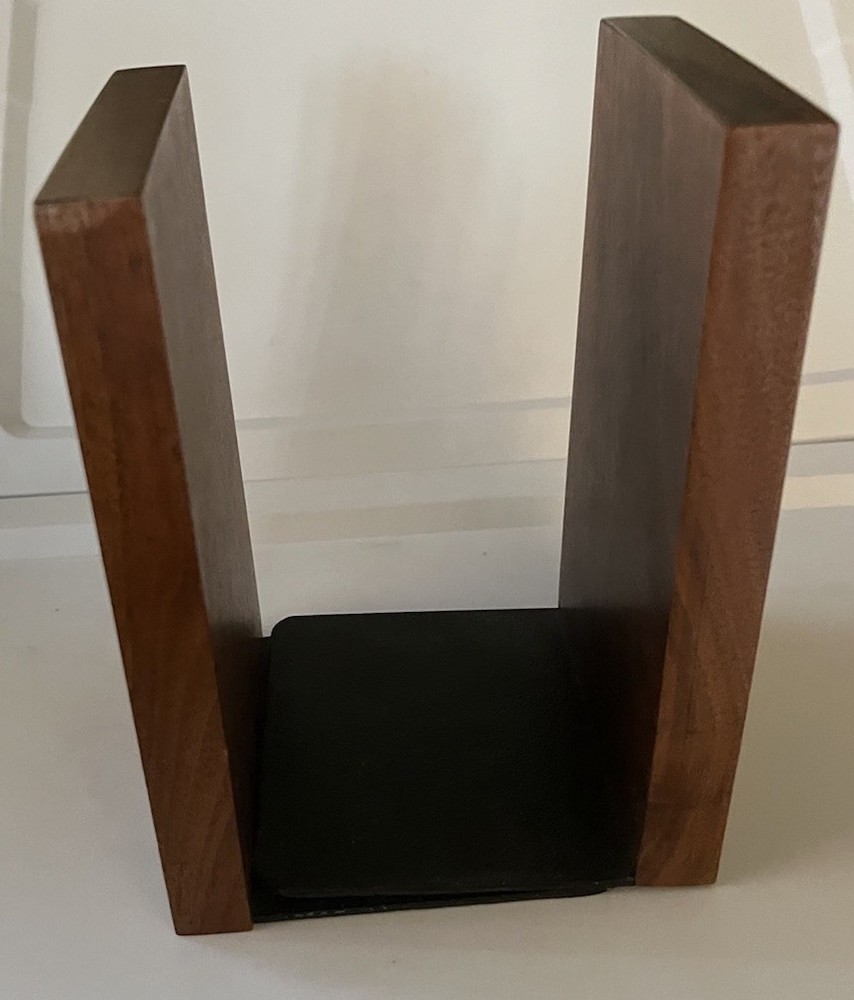 Gordon Jane Martz For Marshall Studios Ceramic Tile Walnut Bookends MCM 1960s