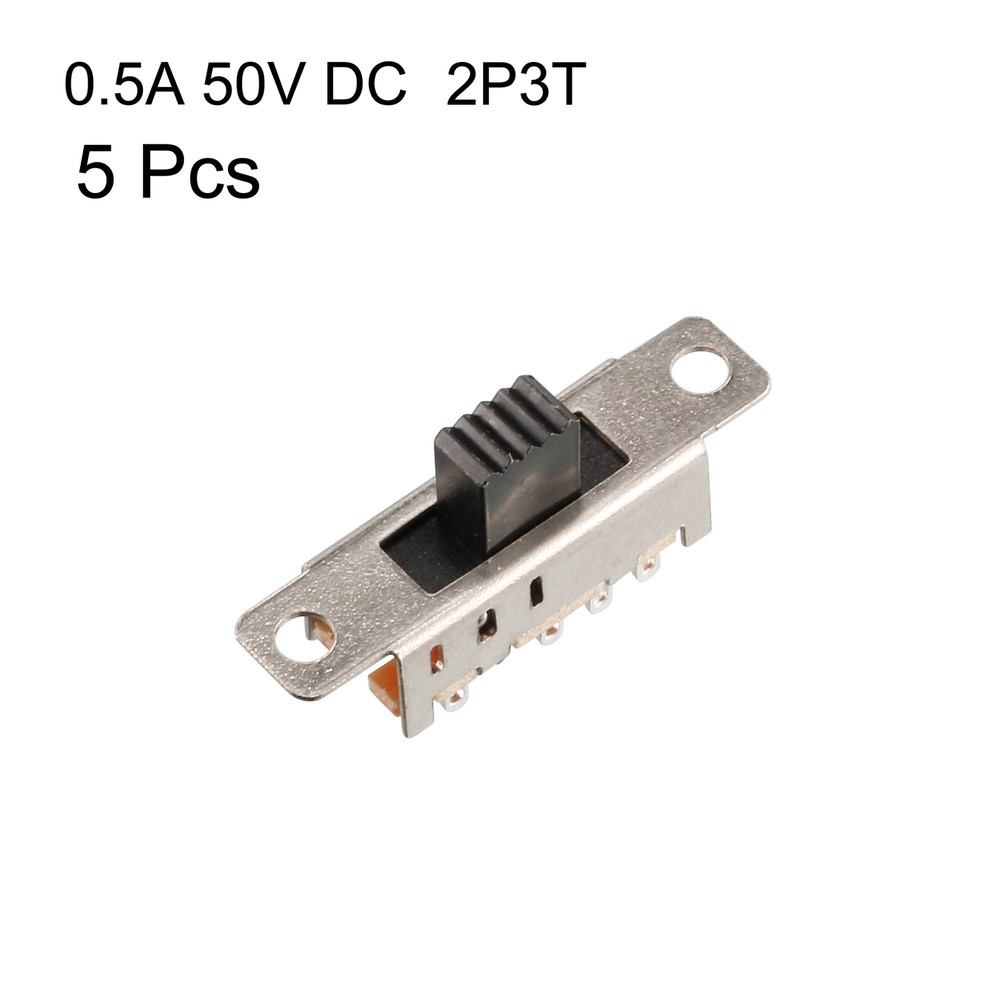 DP3T On/On/On Slide Switch 2P3T 8 Pin PCB 3 Position, 5 Pcs