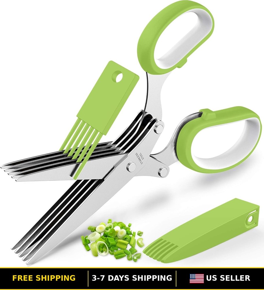 Herb Scissors Set - Unique Kitchen Gadgets for Easy Herb Cutting & Chopping