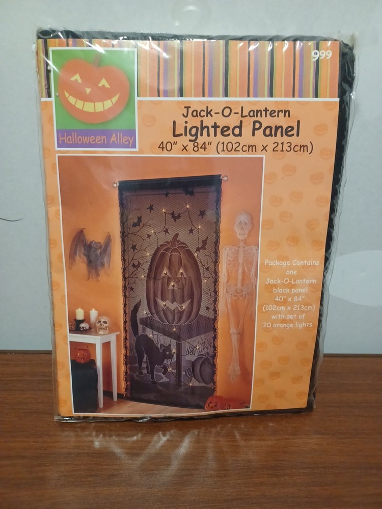 40” X 84” Lighted Panel Halloween Door Wall Decorative Lighting String Jack O La