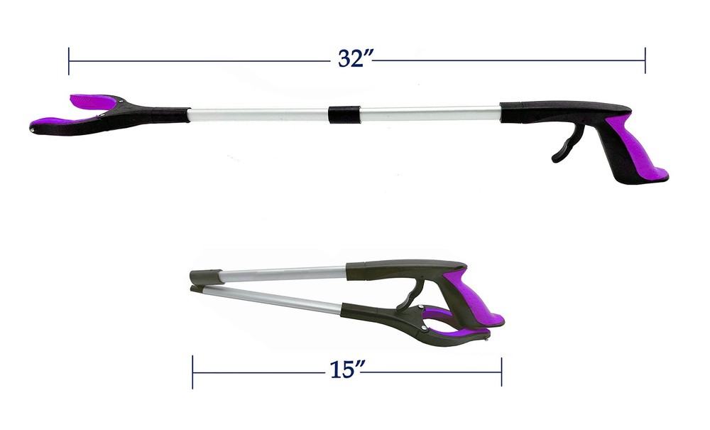 2-Pack Reacher Grabber Tool, Foldable Trash Picker Grabber, Trash Gripper, Ga...