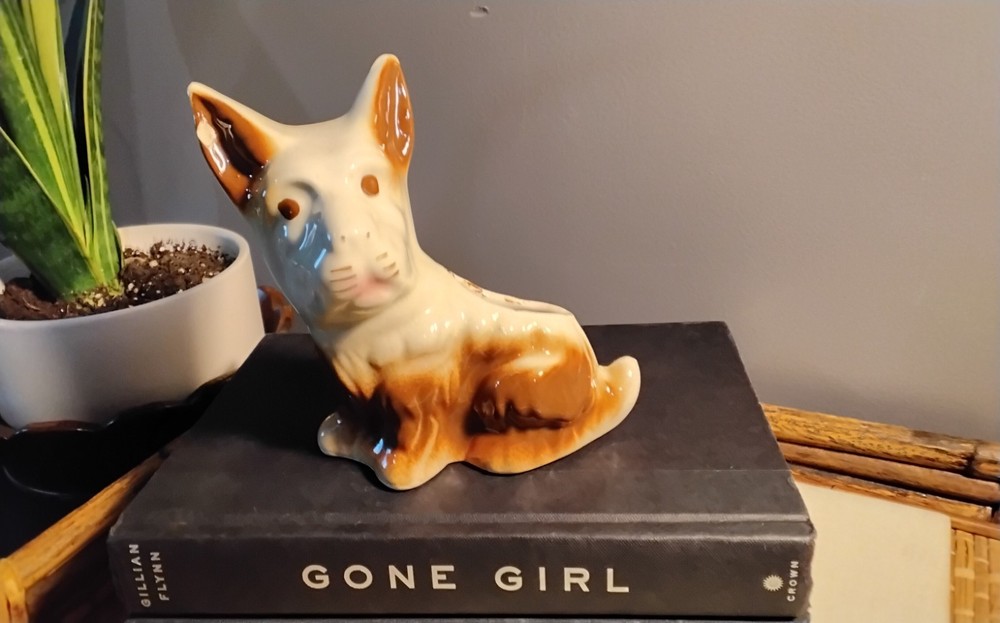 1950s Shawnee Pottery Terrier Dog Planter