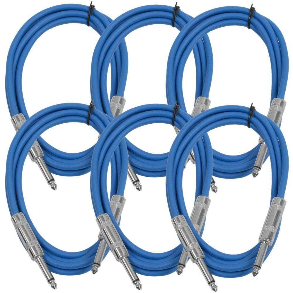 6 Pack Blue 6 Foot TS Patch Cables