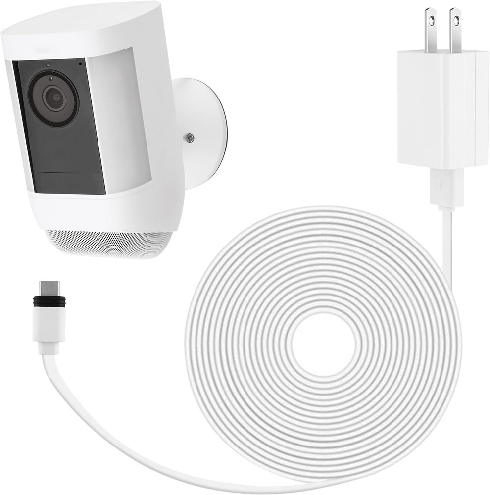 Power Adapter for Ring Spotlight Cam Plus/Pro (Battery), with 25Ft/7.5M Flat We