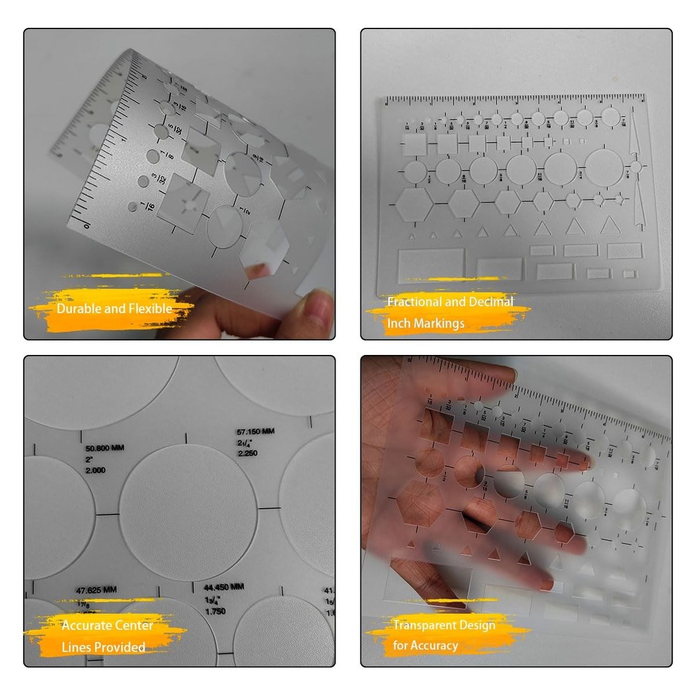 Circle Templates for Drawing 3 Pack Drafting Circle Stencil Measuring Tool