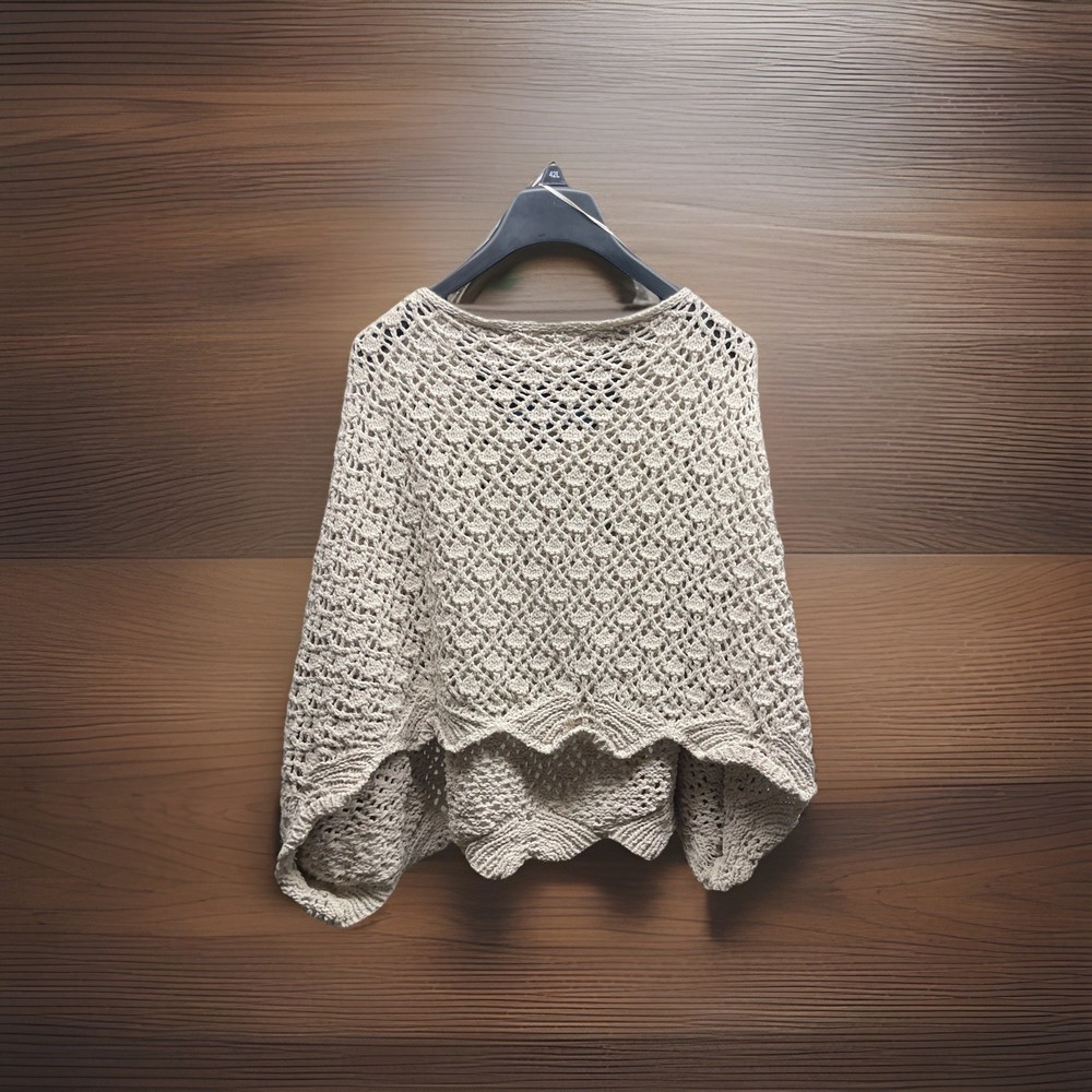Jessica Simpson Beige Size L Pullover Crochet Sweater