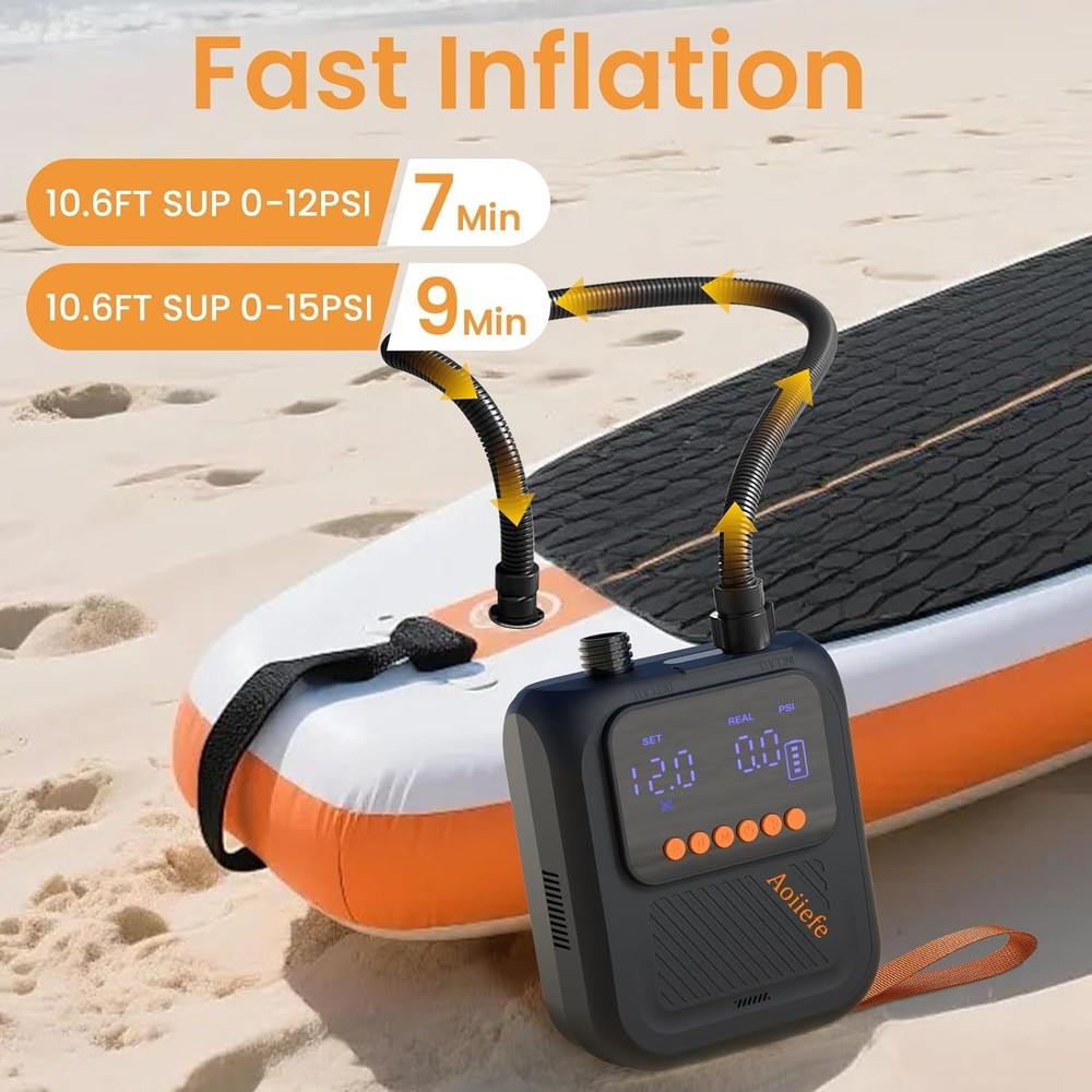 Intelligent Rechargeable SUP Pump with Deflation Function - Fast & Reliable